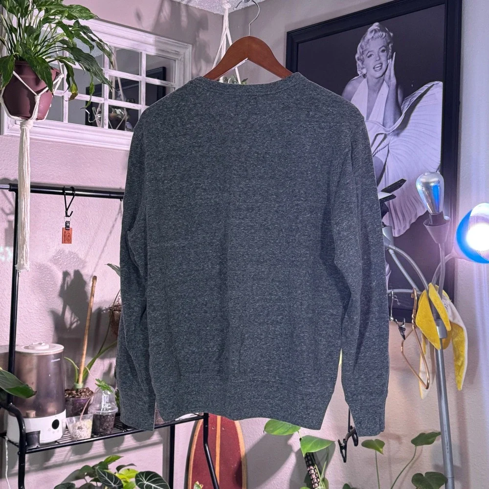 J.Crew Authentic Fleece Long Sleeve Pocket Tee Gray | Soft Casual Classic Medium